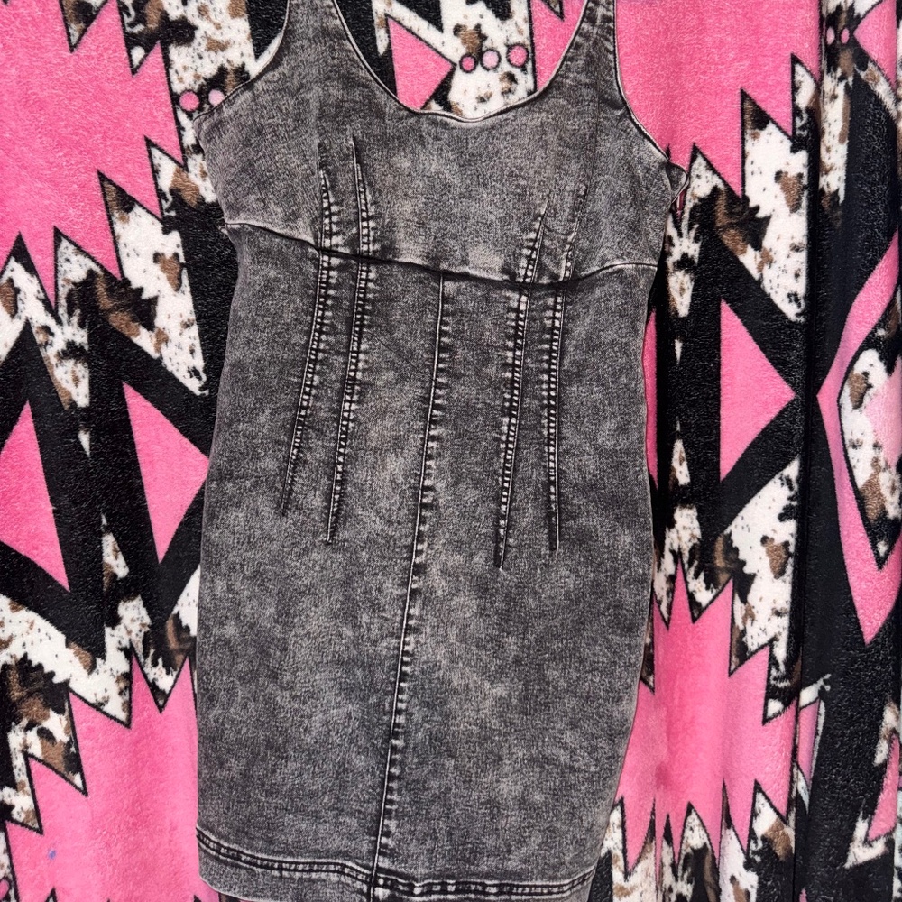 Black denim dress
